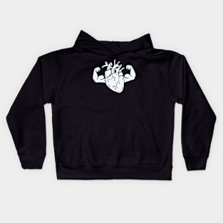 Heart with big muscles Kids Hoodie